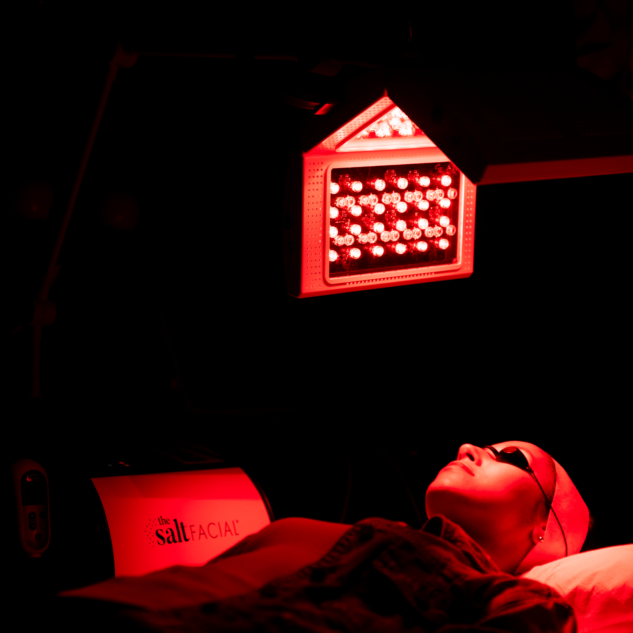 Salt Facial with red light therapy at Simply Dermatology in Melville NY
