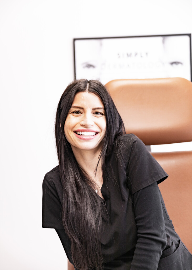 Samantha Criscione, skincare expert at Simply Dermatology, specializing in HydraFacial, Salt Facial, chemical peels, and dermaplaning.
