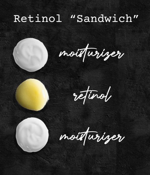 retinol sandwich method how to